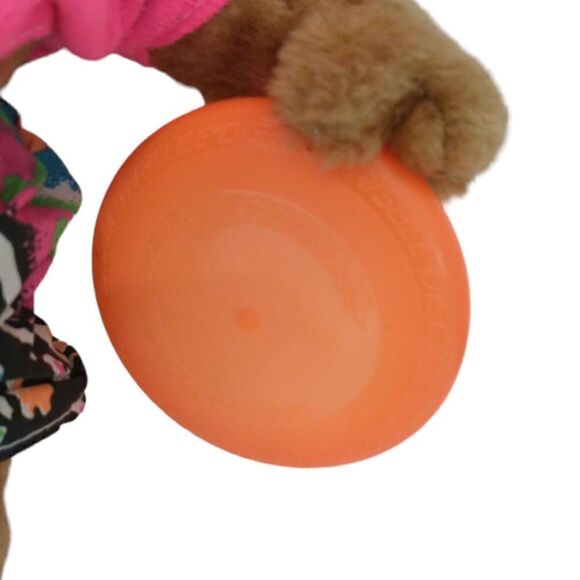 Frisbee Dog Stuffed Animal Plush Neon Promotional Pmi Toys Kransco Wham O 1991. - Picture 9 of 16